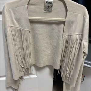 Vocal Cream Fringe Sweater